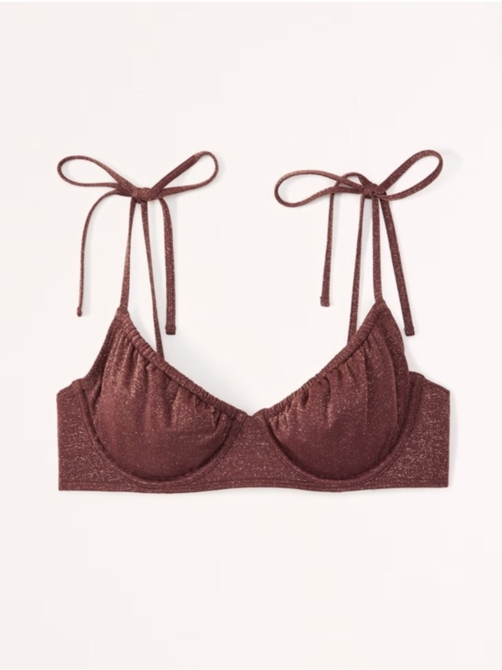 NWT Shimmer Tie-Shoulder Underwire Bikini Top